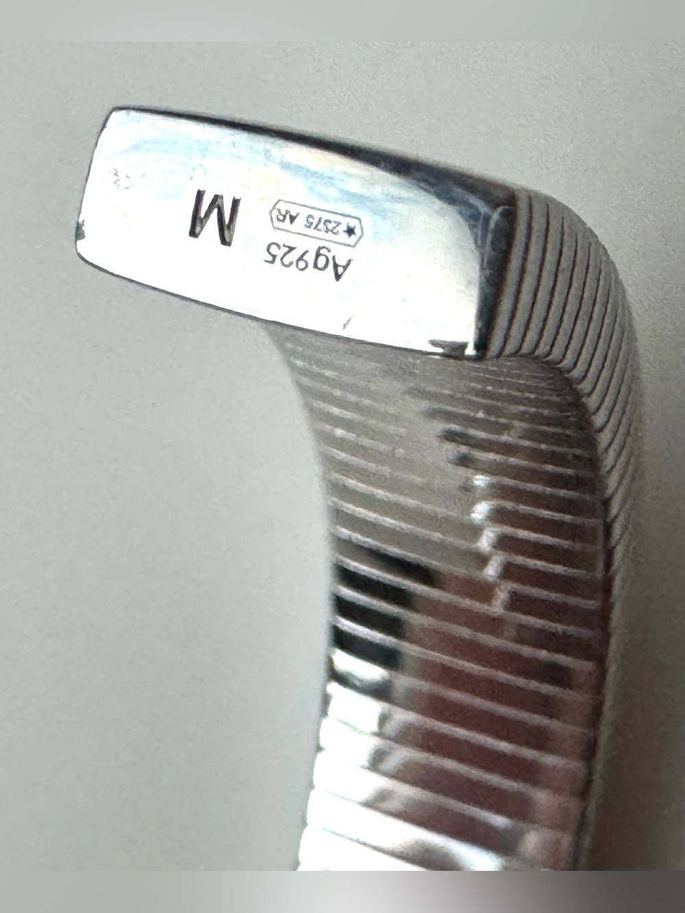 BURBERRY NWT Sterling Silver Rose Monogram Cuff Bracelet M Unisex - Picture 7 of 10